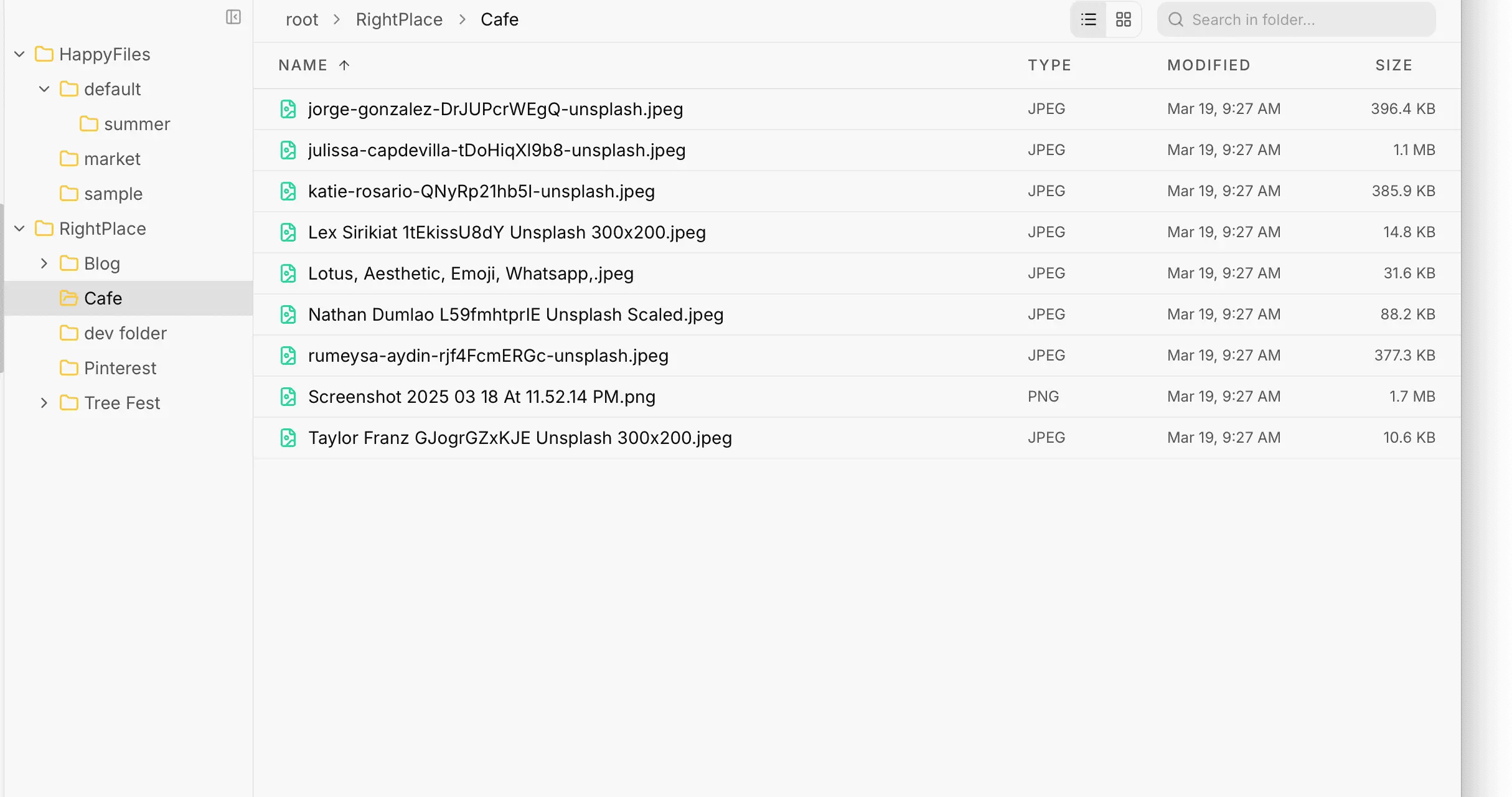 Media library with folders