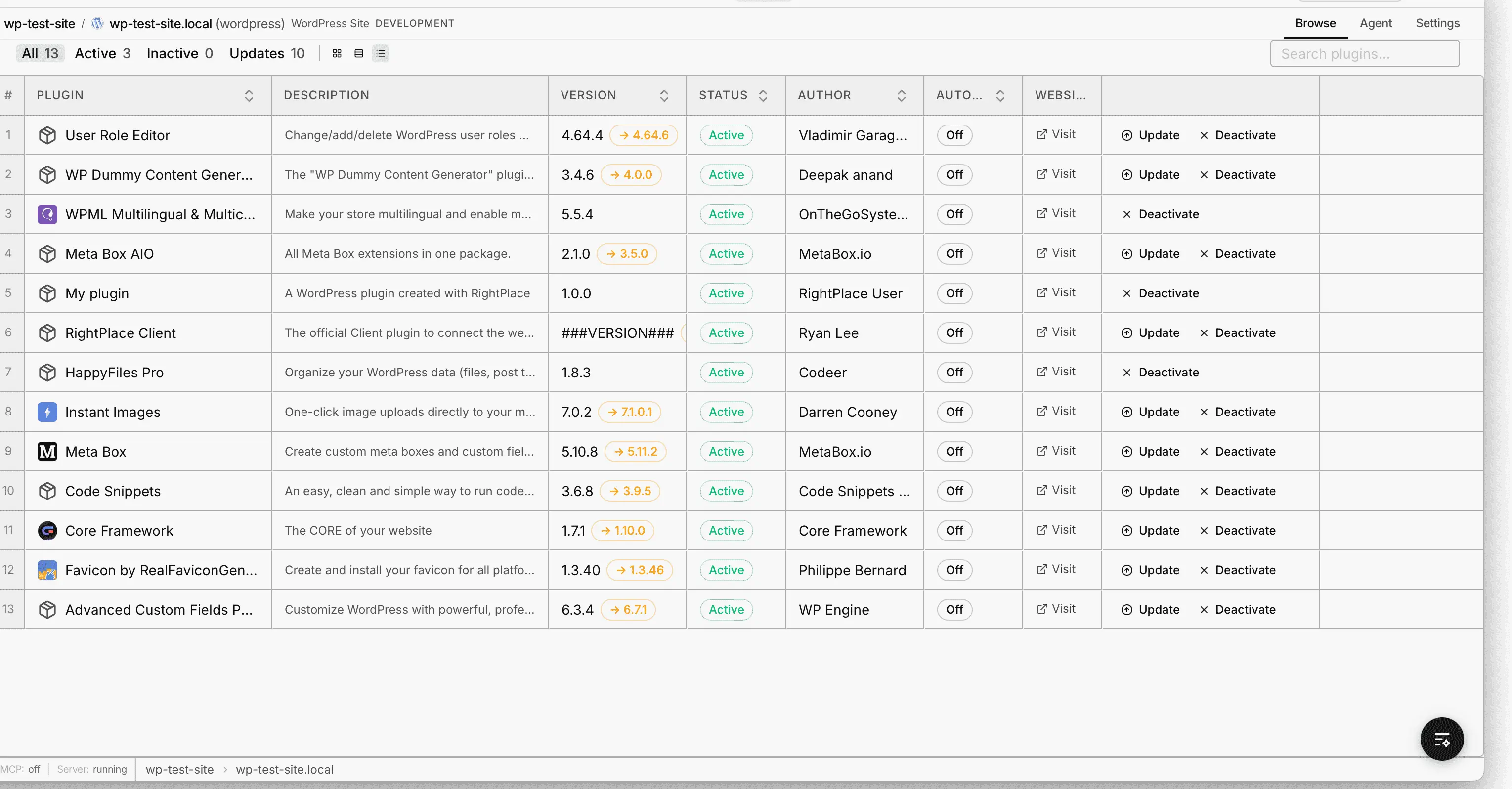 Plugins and themes, version-tracked